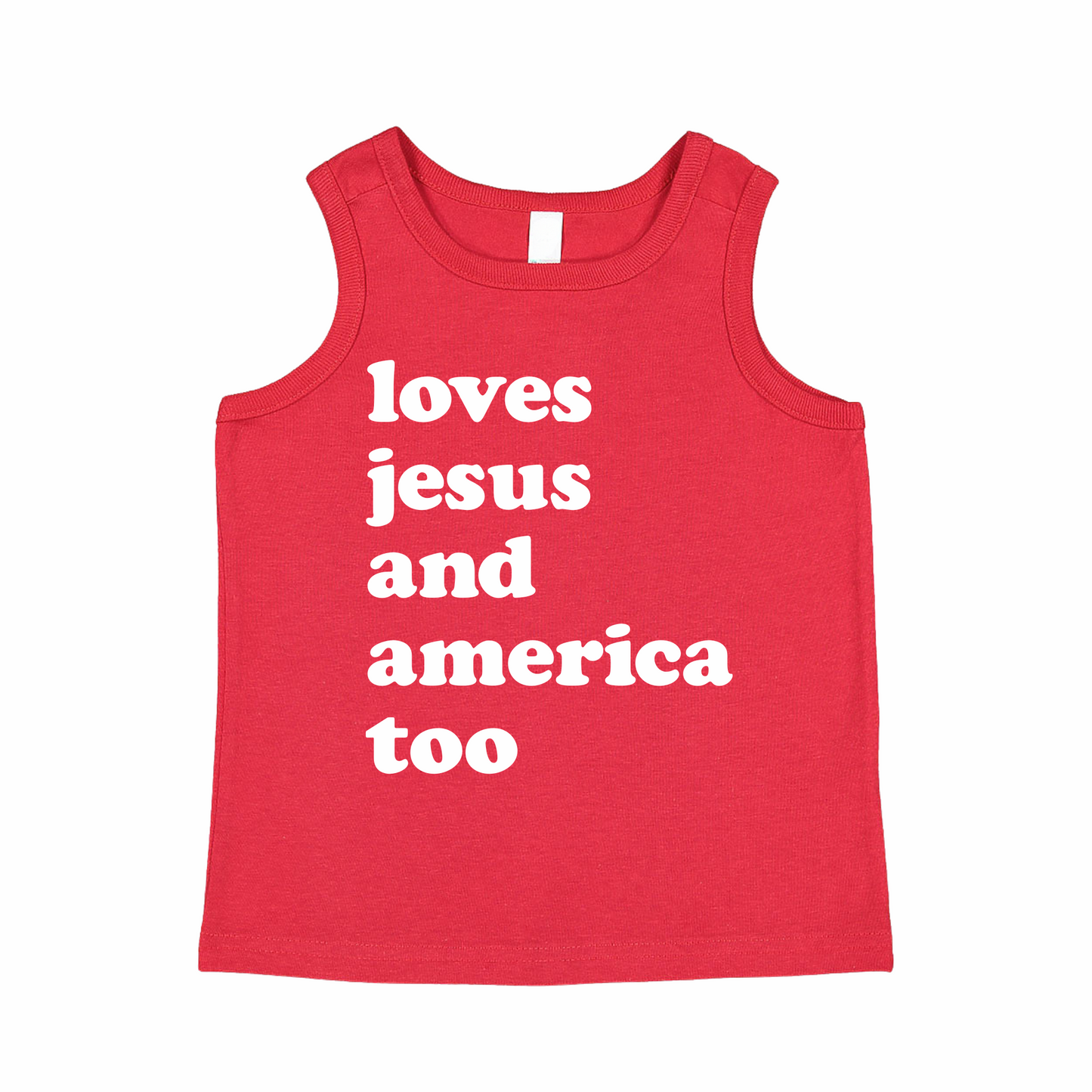 Loves Jesus and America Too Tank