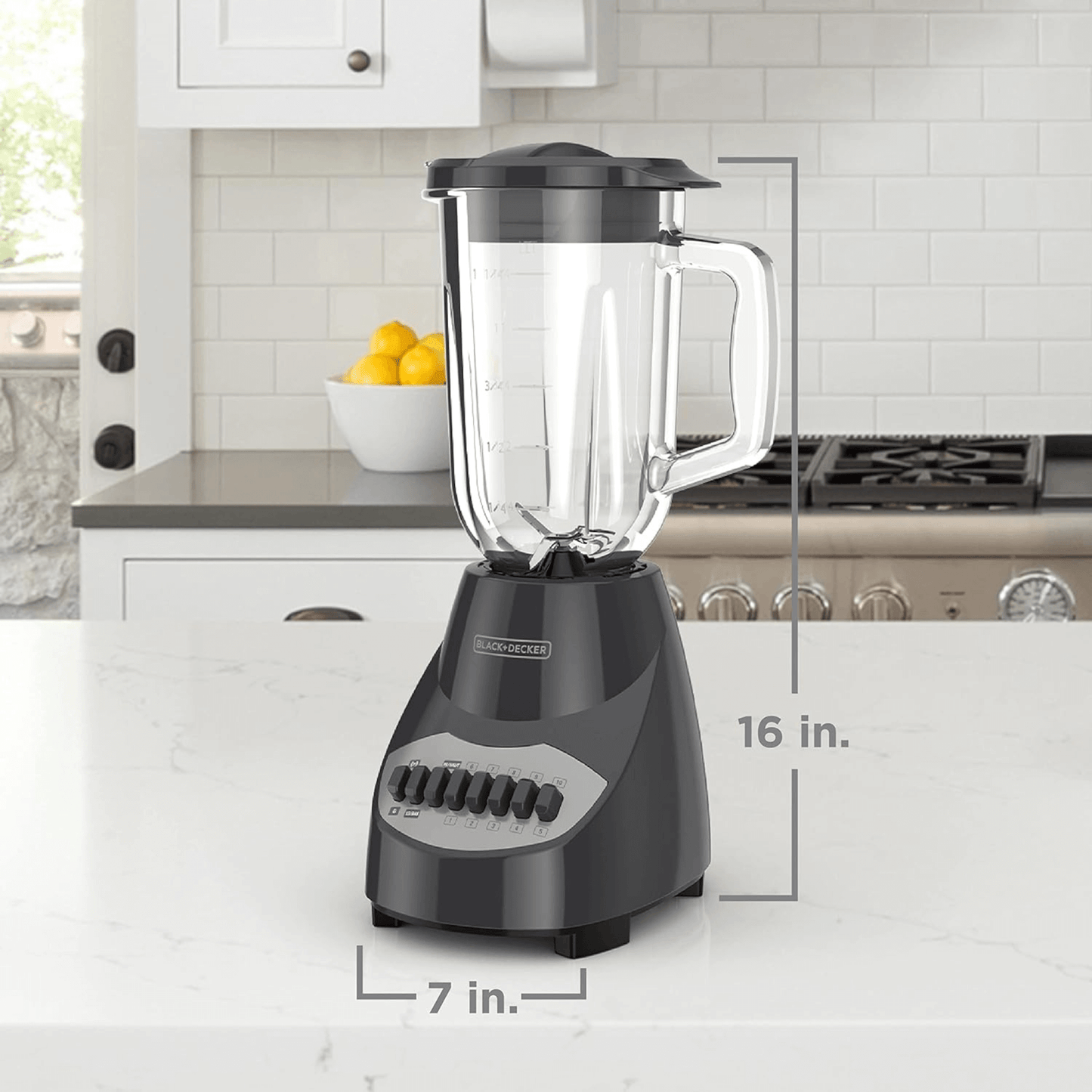 Black & Decker 10-Speed 700W 4-Blade Countertop Glass Jar Blender