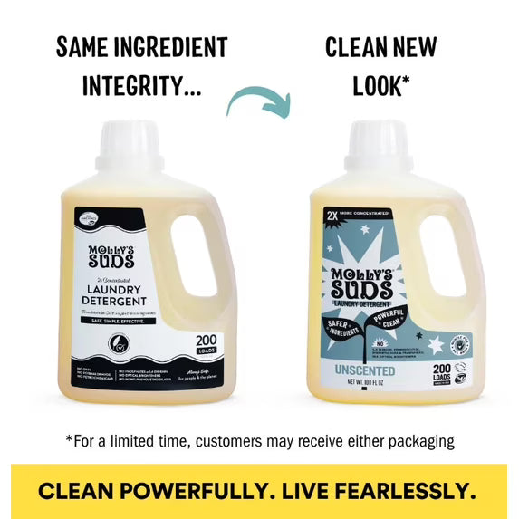 Molly's Suds 2x Concentrated Liquid Laundry Detergent for Sensitive Skin, 90 Loads, (Unscented)