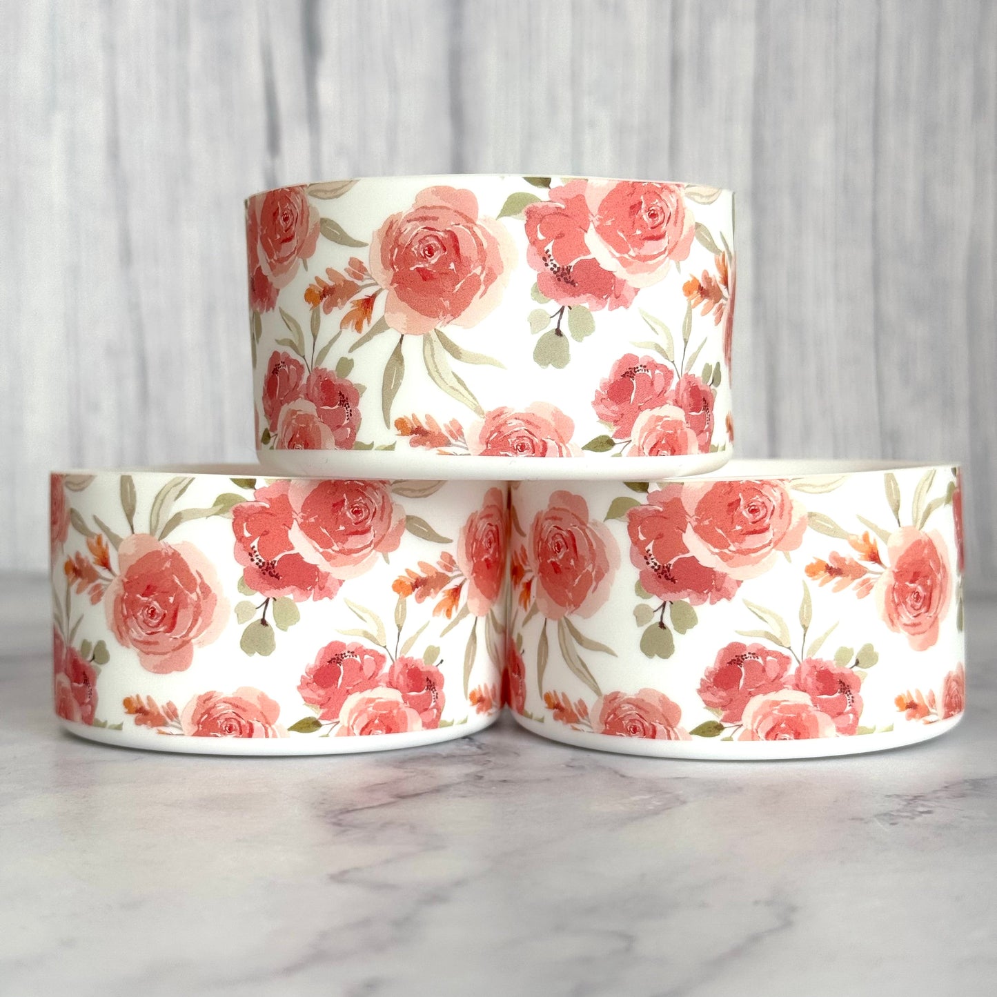 Peony Floral White Tumbler Boot