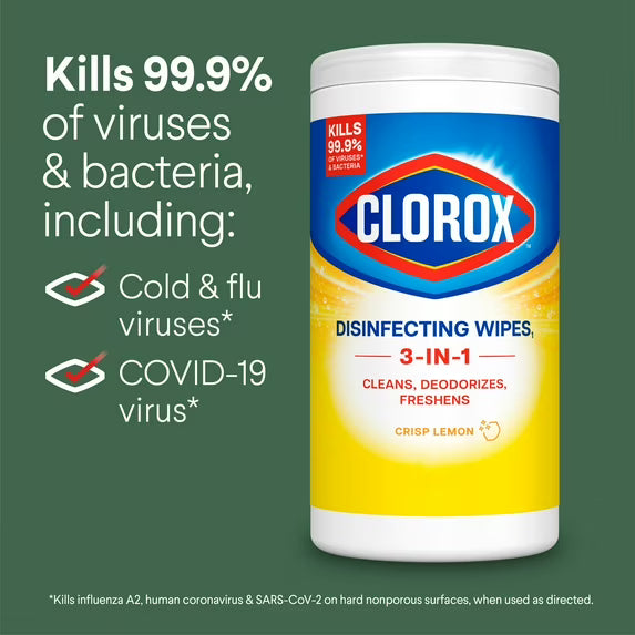 Clorox Bleach-Free Disinfecting and Cleaning Wipes, Crisp Lemon, 75 Count