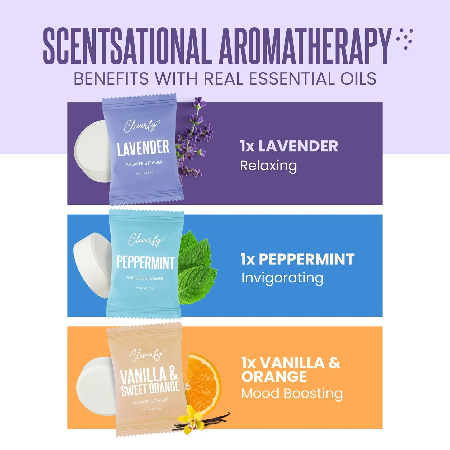 Cleverfy Shower Steamers Aromatherapy - Tube Gift Box for Women
