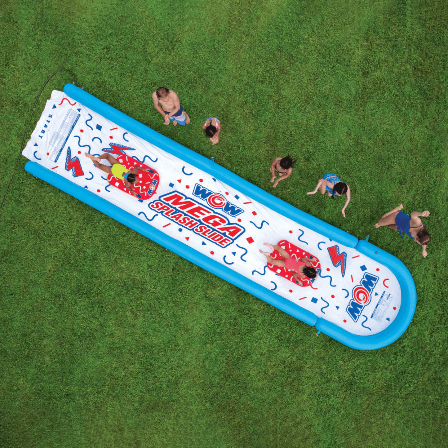 WOW Watersports 25 Ft Mega Backyard Slide w Splash Pool and High Side Walls