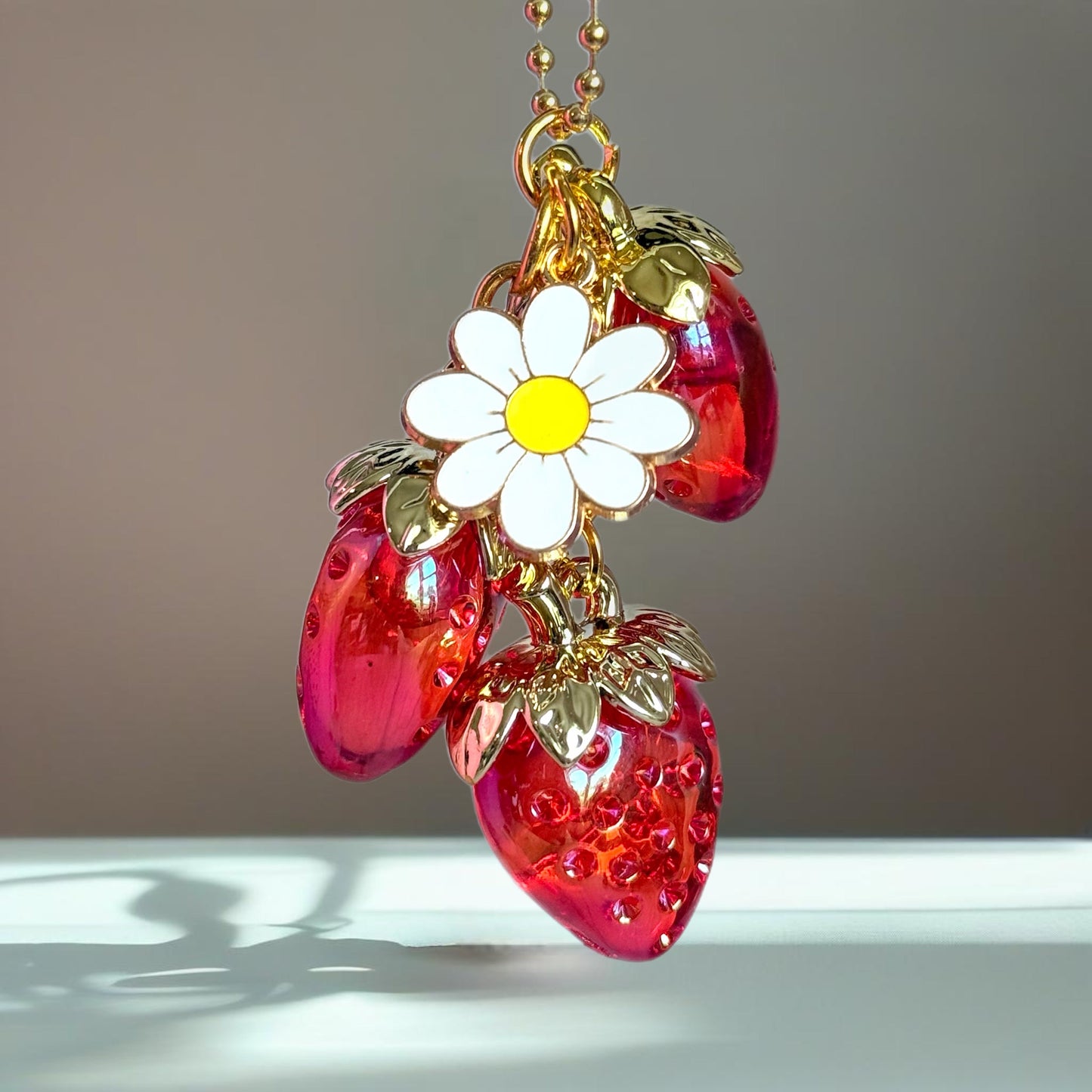 Deluxe Strawberry Charm - Tumbler Handle Charm