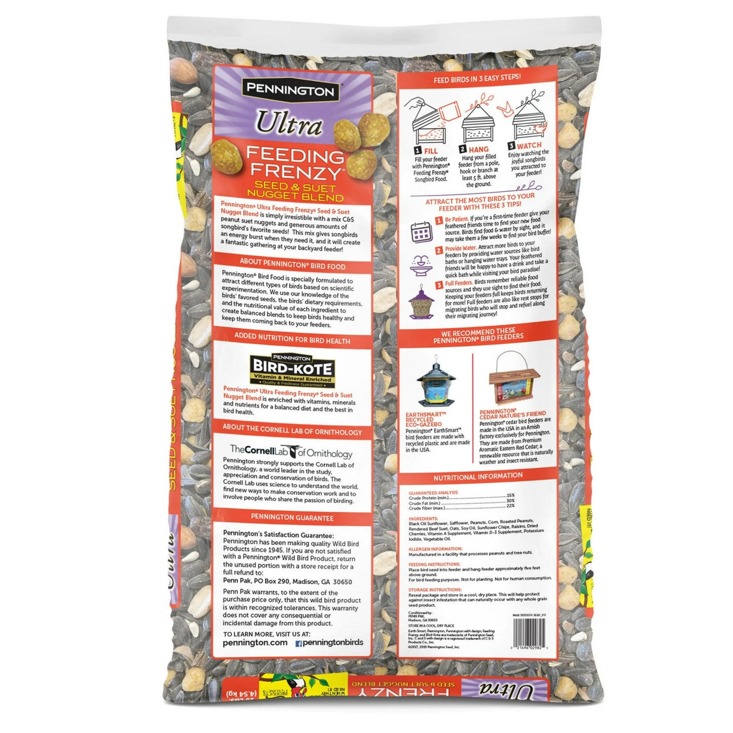 Pennington Ultra Feeding Frenzy Blend Dry Wild Bird Feed and Seed, 2.5 lb. Bag, 1 Pack