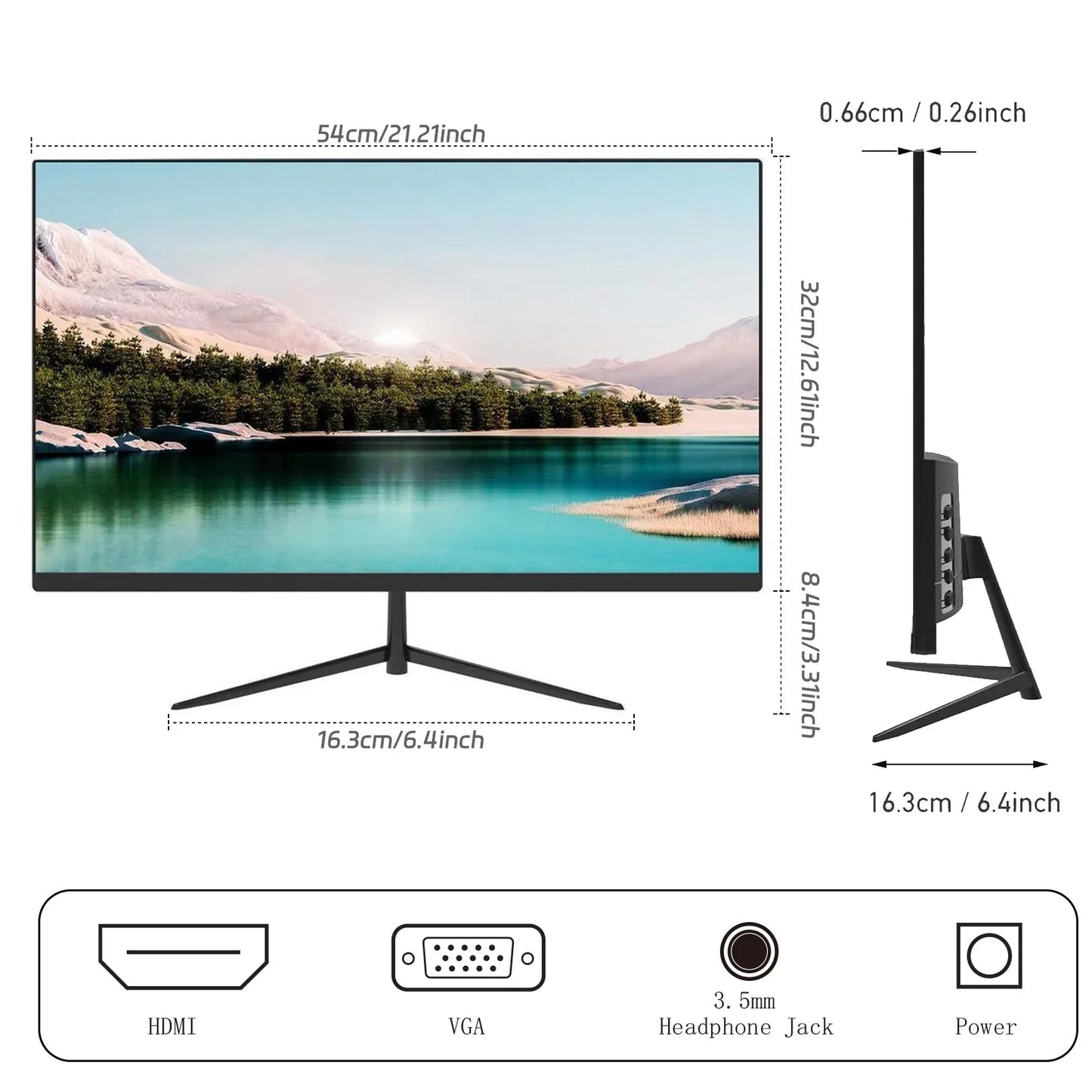 Rehisk 22Inch 75Hz Full HD 1080P Computer Monitor - RE221KV1