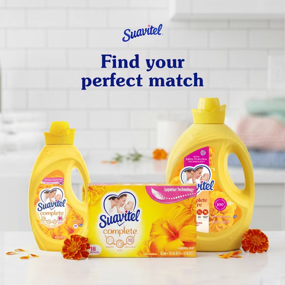 Suavitel Complete Liquid Fabric Softener, Fabric Conditioner, Morning Sun Scent, 100 fl oz Bottle