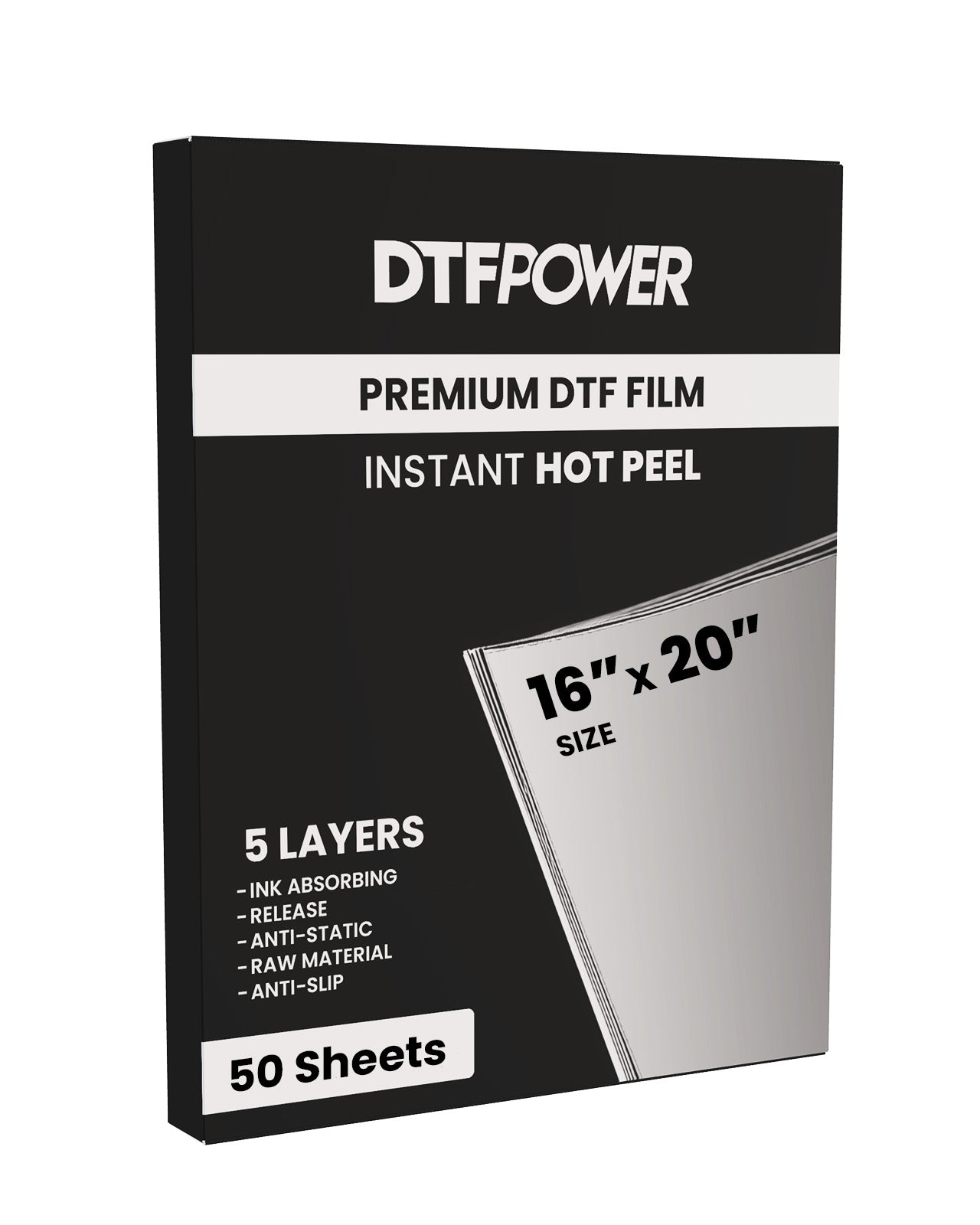 16" x 20" Instant HOT Peel / COLD Peel DTF Sheets