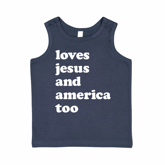 Loves Jesus and America Too Tank