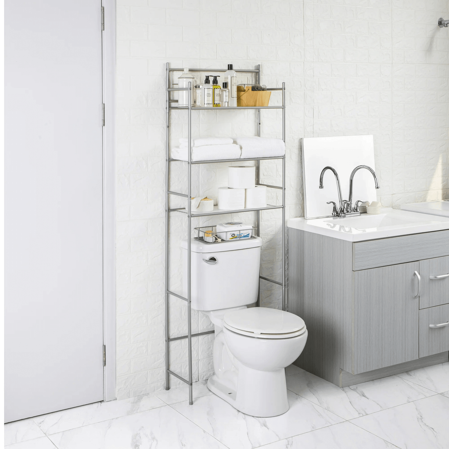 Mainstays 3-Shelf Over-the-Toilet Steel Storage Rack