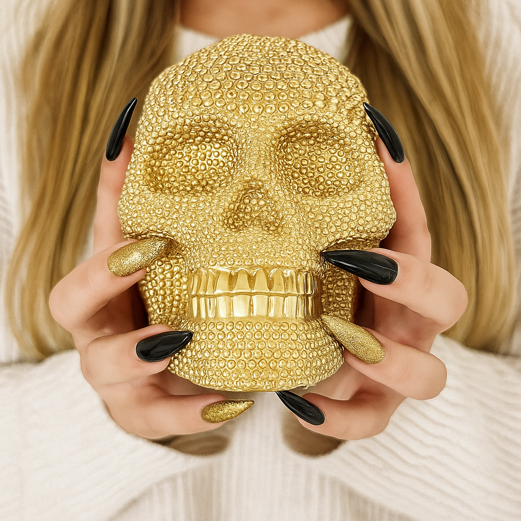 Resin Skull Gold