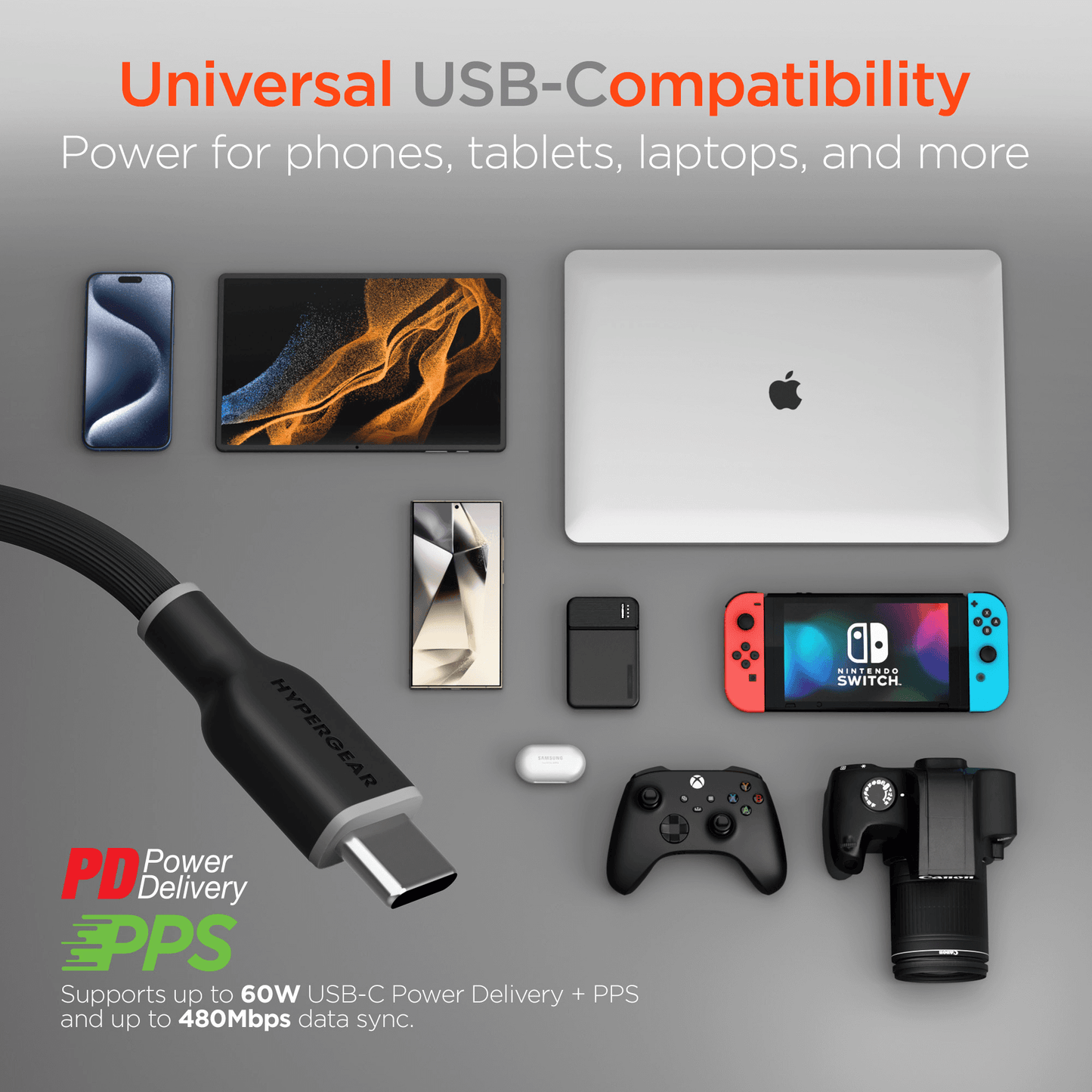 HyperGear Flexi PRO USB-C to USB-C Cable 4ft