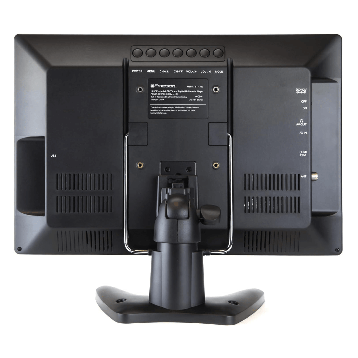 Emerson 13.3" Portable Rechargeable 12V ACDC TV - Refurbished