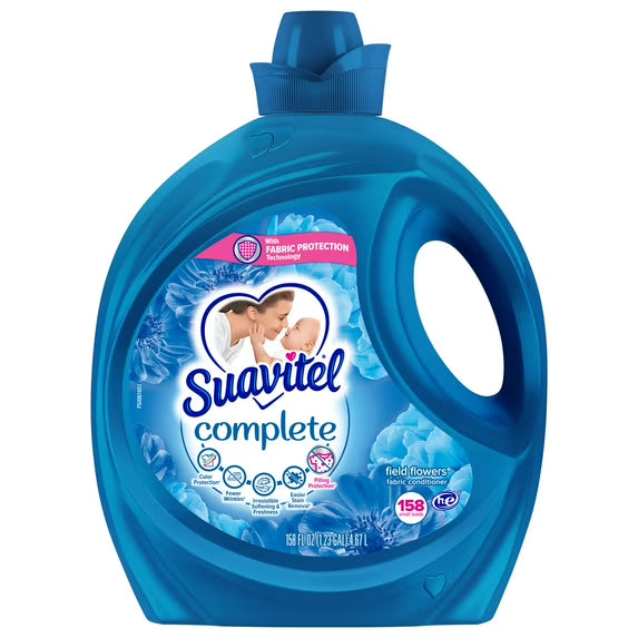 Suavitel Complete Liquid Fabric Softener, Fabric Conditioner, Field Flowers Scent, 158 fl oz Bottle