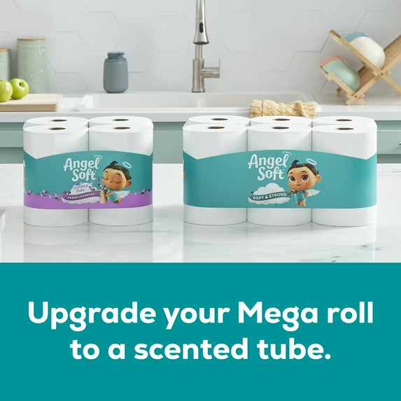 Angel Soft 2-Ply Toilet Paper, 9 Mega Rolls, 320 Sheets per Roll