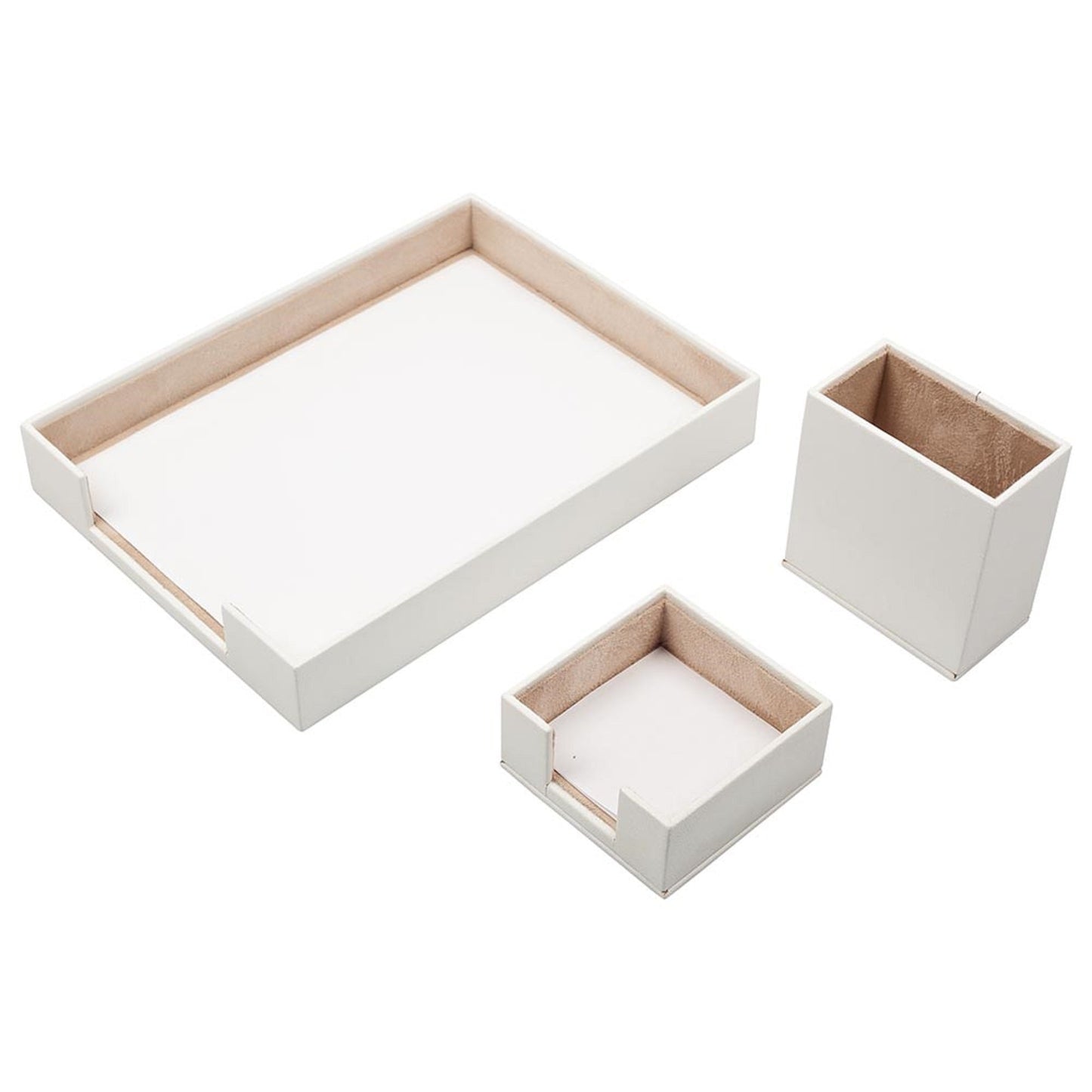 MOOG Leather Desk Set-3 Accessories-Single Document Tray - Blue - 3 PCS