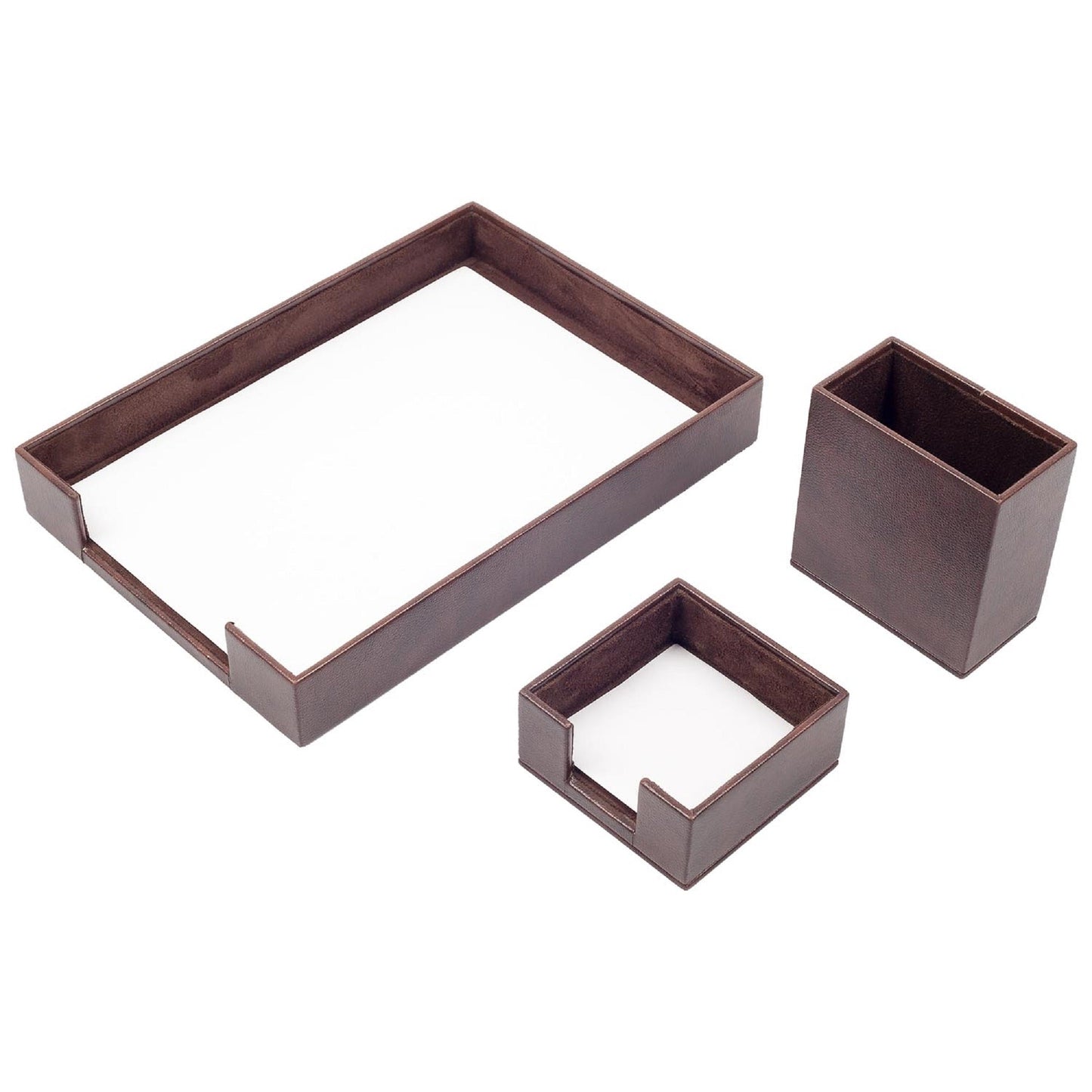 MOOG Leather Desk Set-3 Accessories-Single Document Tray - Green  - 3 PCS