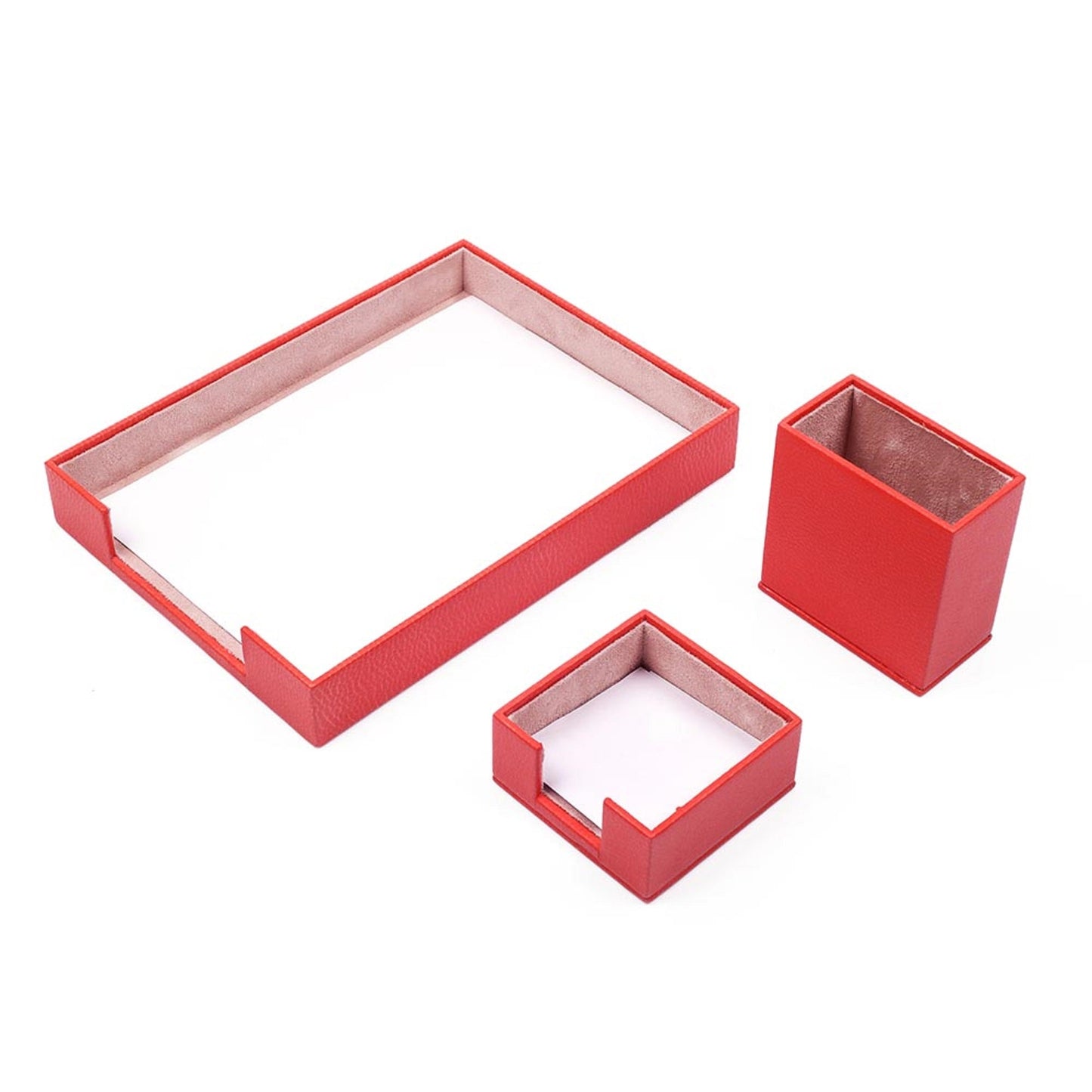 MOOG Leather Desk Set-3 Accessories-Single Document Tray - Green  - 3 PCS
