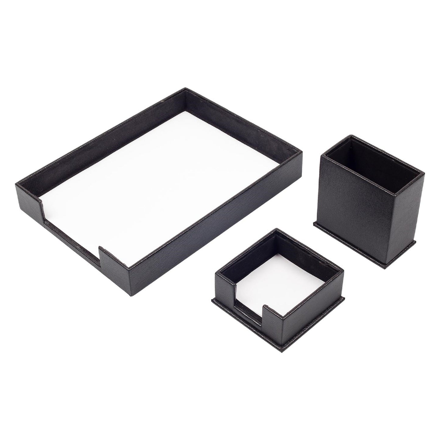 MOOG Leather Desk Set-3 Accessories-Single Document Tray - Green  - 3 PCS