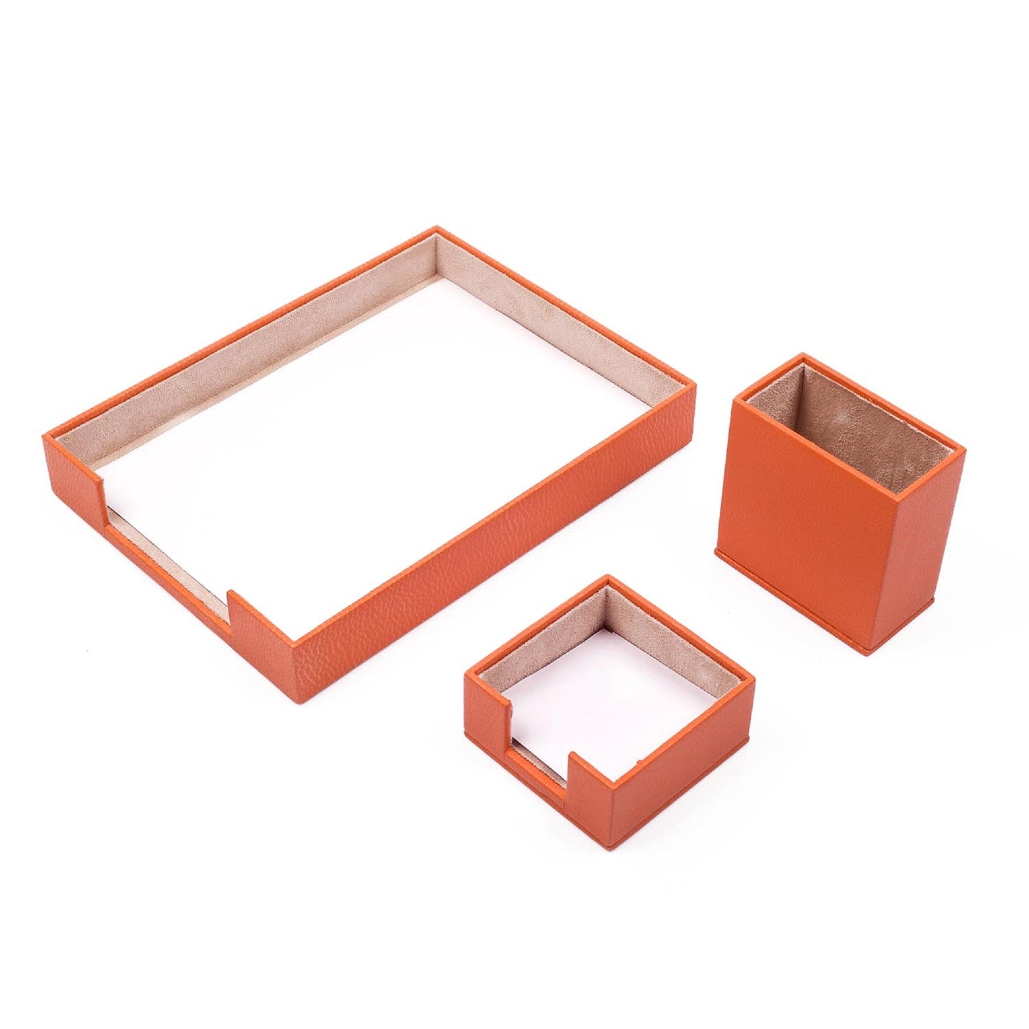 MOOG Leather Desk Set-3 Accessories-Single Document Tray - Turquoise - 3 PCS