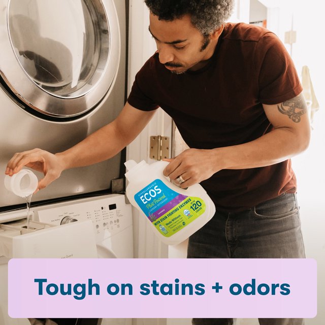 ECOS Hypoallergenic Liquid Laundry Detergent for Sensitive Skin, Free & Clear, 120 Loads, 110ozECOS Hypoallergenic Liquid Laundry Detergent for Sensitive Skin, Free & Clear, 120 Loads, 110oz