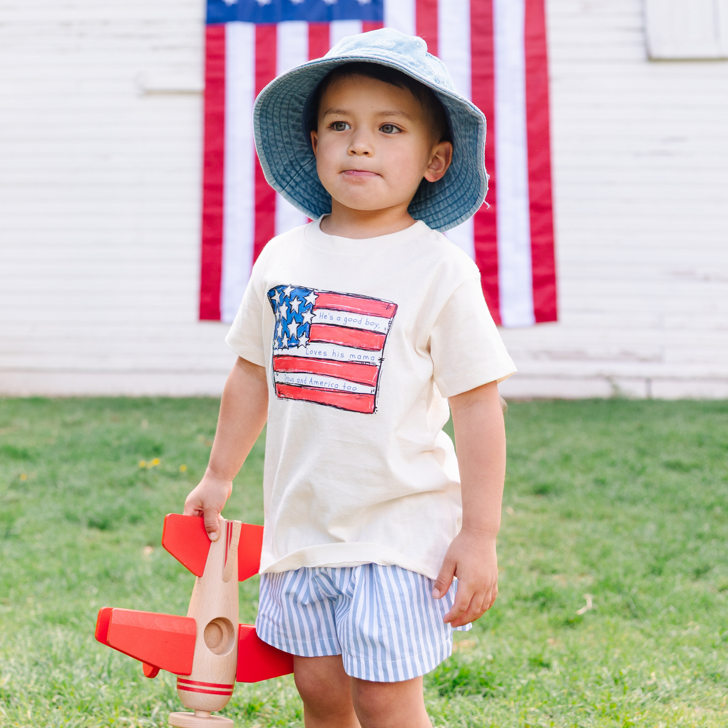 He's a good boy loves his Mama Loves Jesus and America Too