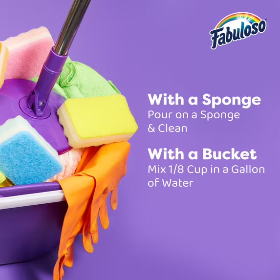 Fabuloso 2X Multi-Purpose Cleaner, No Rinse Floor Cleaner, Lavender Scent, 169 fl oz