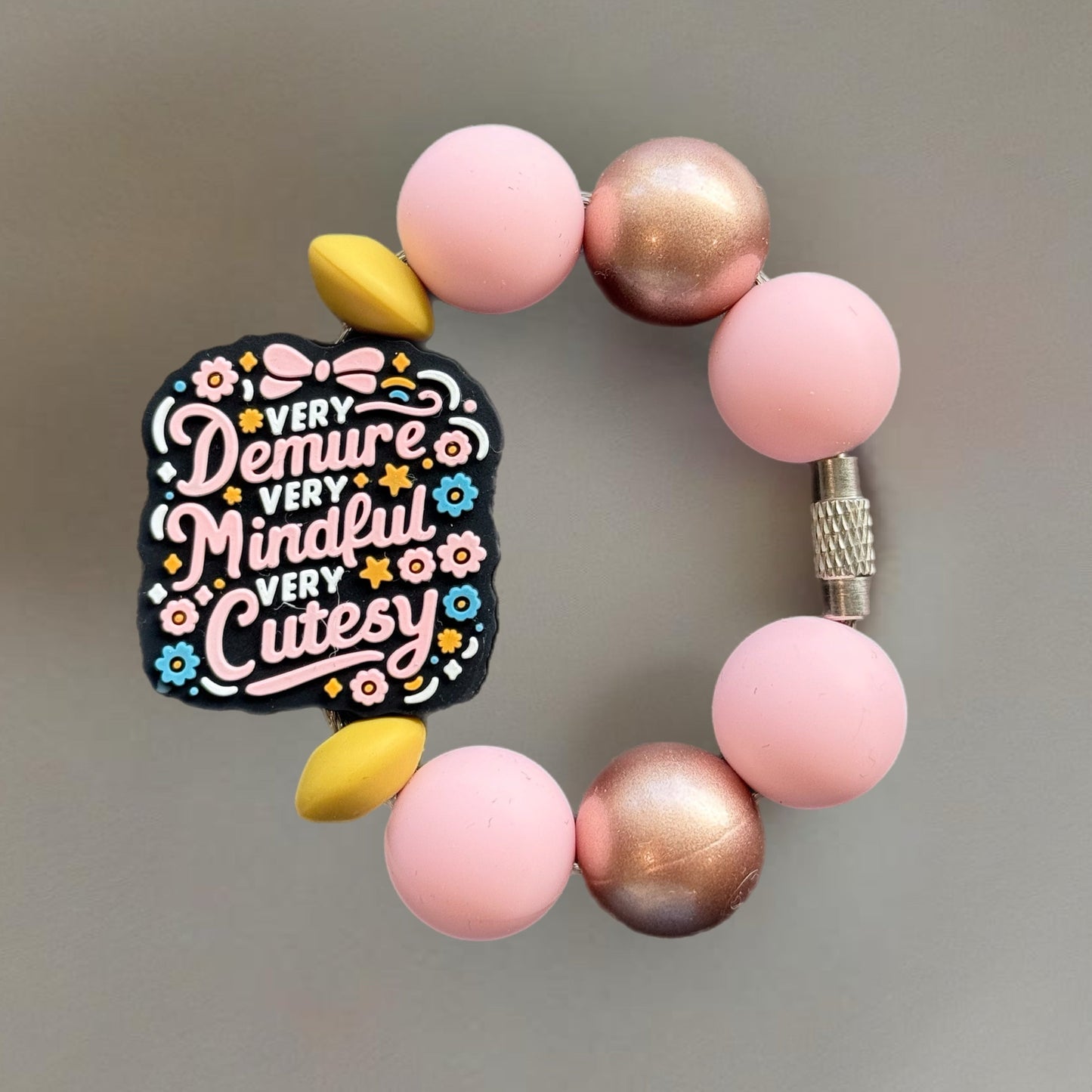 Very Demure Wildflower Handle Bracelet - Tumbler Handle Charm