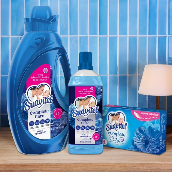 Suavitel Complete Liquid Fabric Softener, Fabric Conditioner, Field Flowers Scent, 158 fl oz Bottle