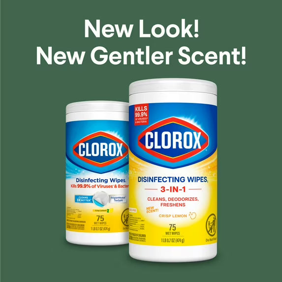 Clorox Bleach-Free Disinfecting and Cleaning Wipes, Crisp Lemon, 75 Count