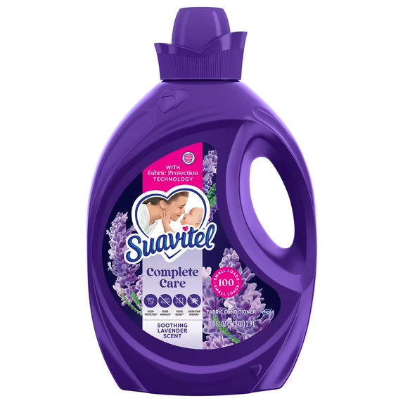 Suavitel Complete Liquid Fabric Softener, Fabric Conditioner, Soothing Lavender Scent, 100 fl oz