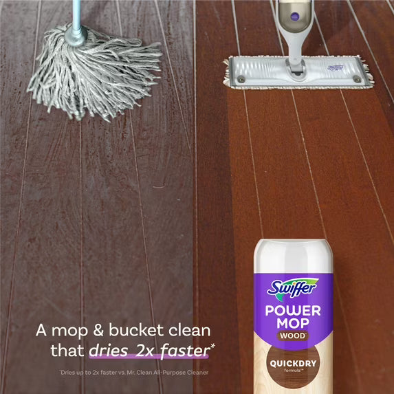 Swiffer PowerMop Wood Mopping Pad Refills, 5 Count