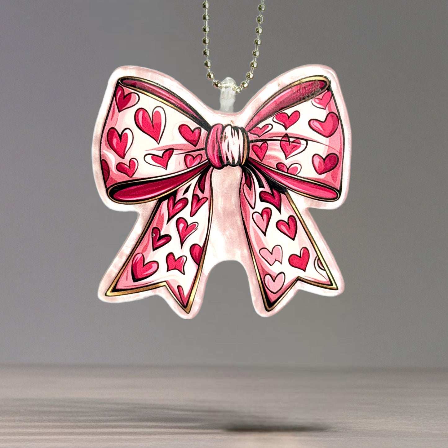 Valentine Heart Bow Charm - Tumbler Handle Charm