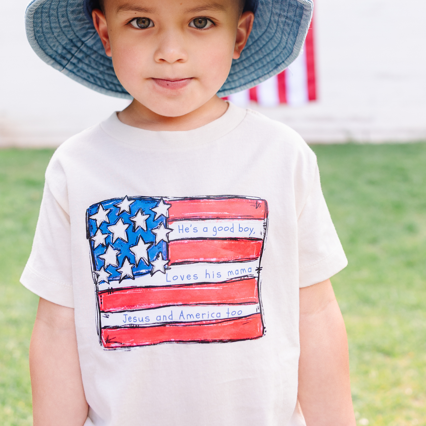 He's a good boy loves his Mama Loves Jesus and America Too