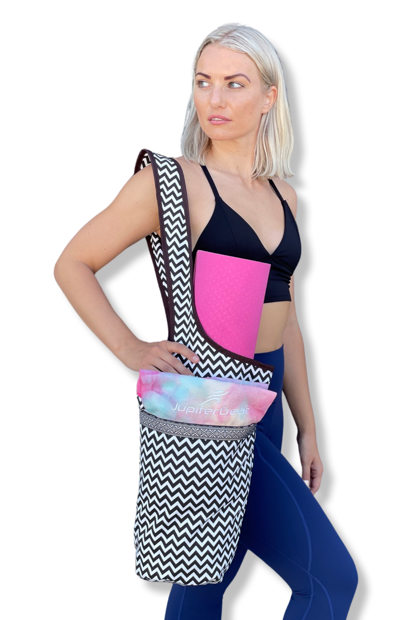 JupiterGear Yoga Mat Carrying Tote Bag with Large Size Pockets | Multipurpose and Fit Most Size Mats