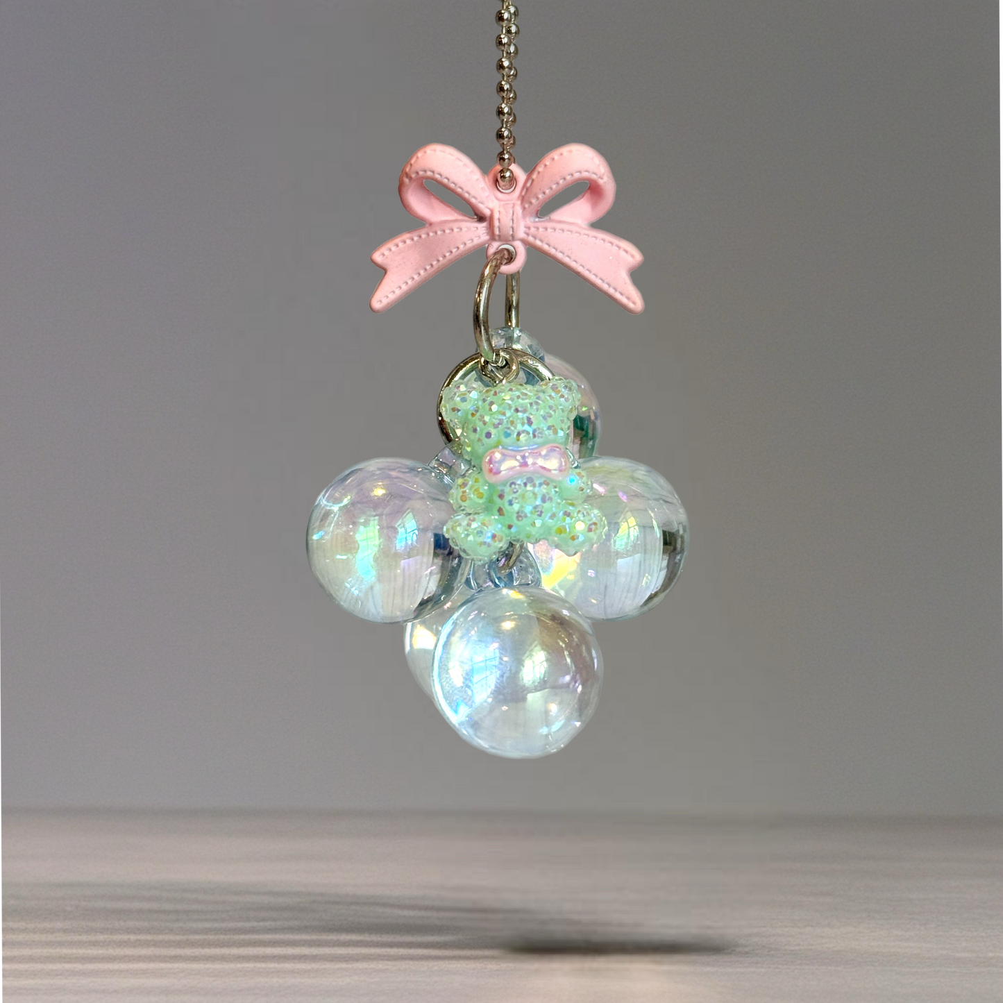 Opal Blue Teddy Bauble Charm - Tumbler Handle Charm
