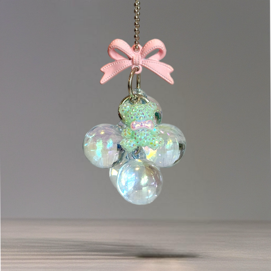 Opal Blue Teddy Bauble Charm - Tumbler Handle Charm