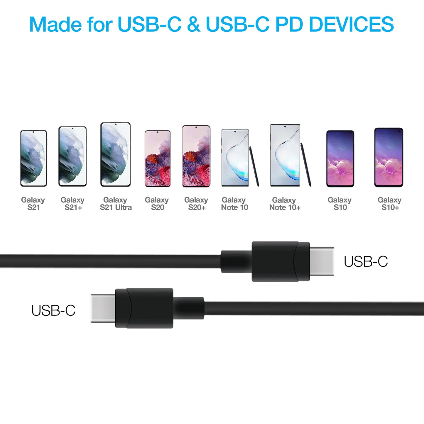 Naztech 20W PD Wall Charger + USB-C to USB-C 4ft Cable