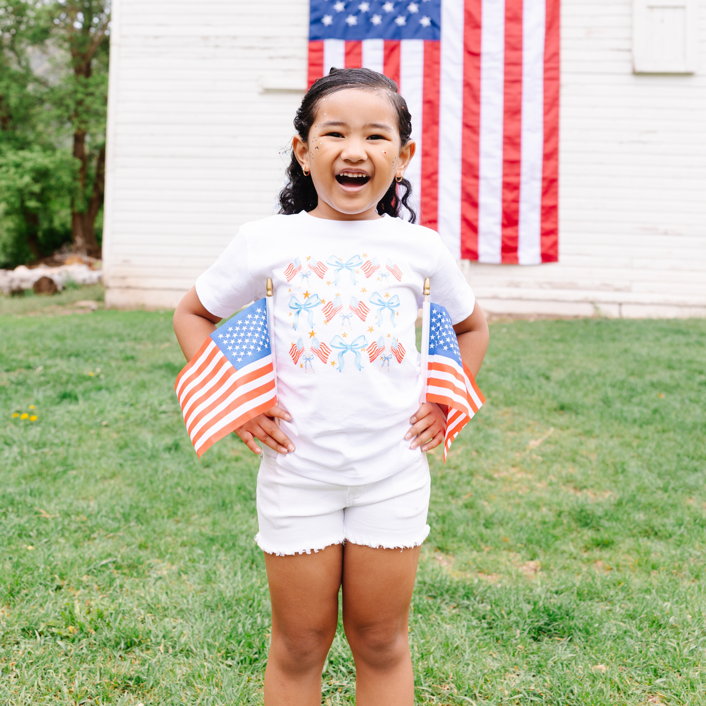 American Flag and Bows