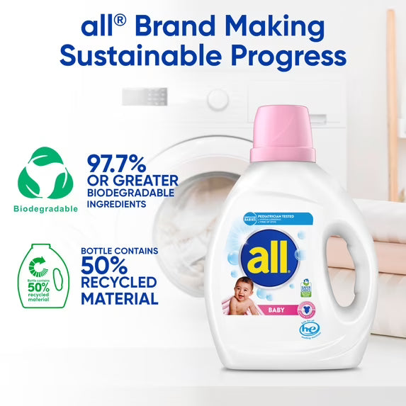 all Baby Liquid Laundry Detergent, 73 oz, 58 Loads