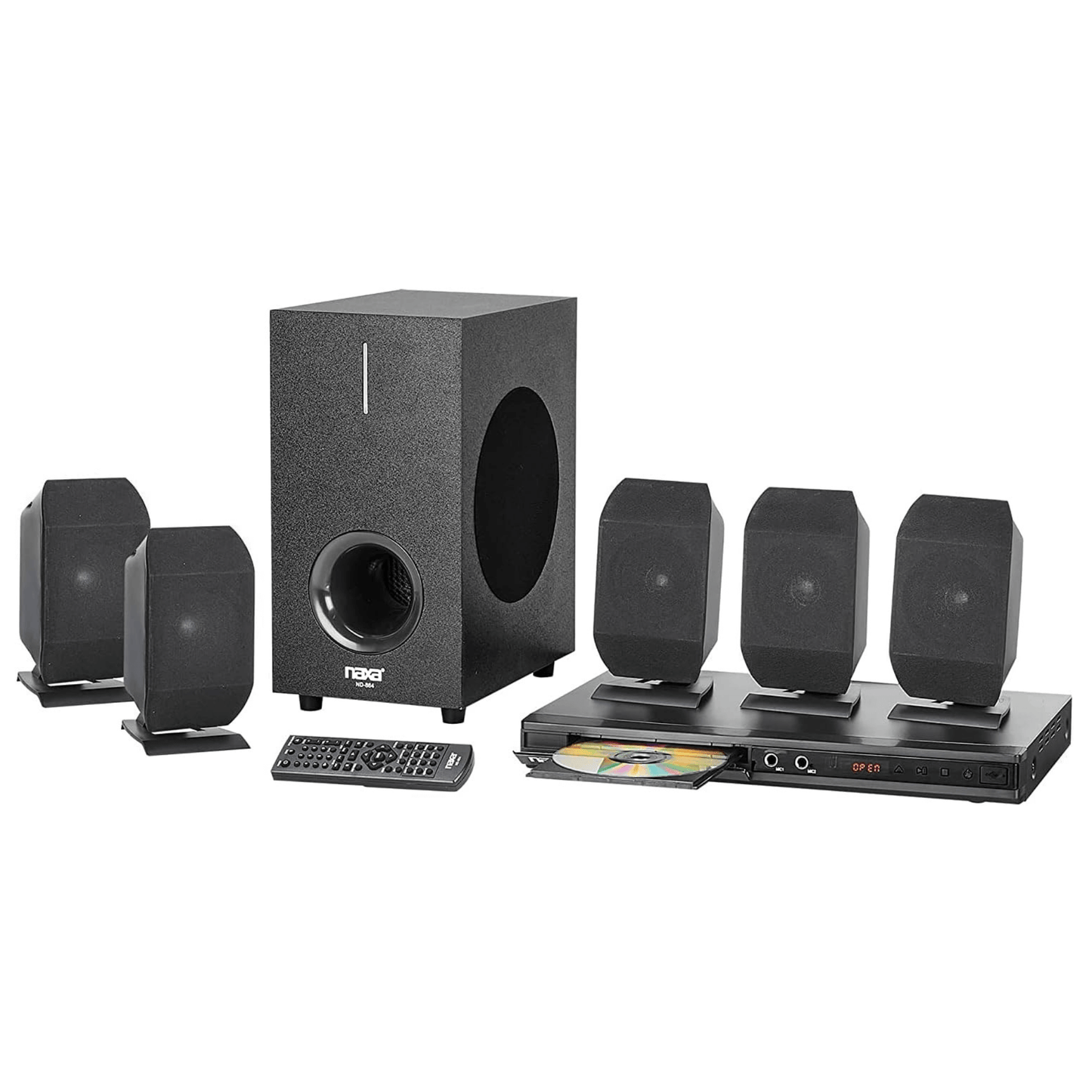 Naxa 5.1 Channel Home Theater DVD & Karaoke Speaker System - Refurbished