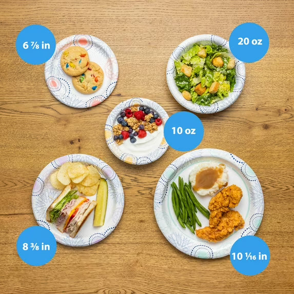 Great Value Disposable Paper Plates, 8.5", 100 Count
