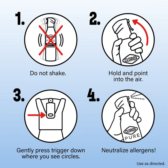 Clorox PURE Allergen Neutralizer Daily Air Spray, Ocean Mist, 8 oz. Bottle