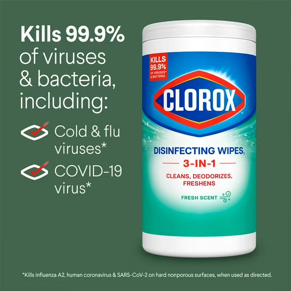 Clorox Bleach-Free Disinfecting and Cleaning Wipes, Fresh Scent, 75 Count
