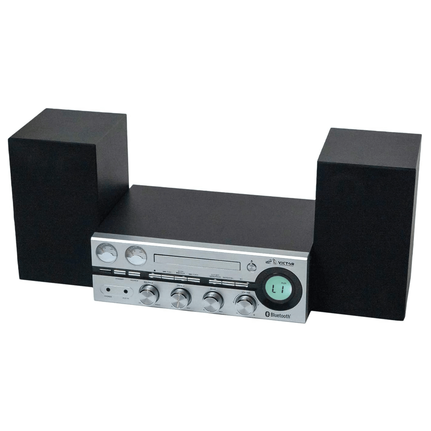 Victor Milwaukee 50W Desktop CD Stereo System Silver - Refurbished