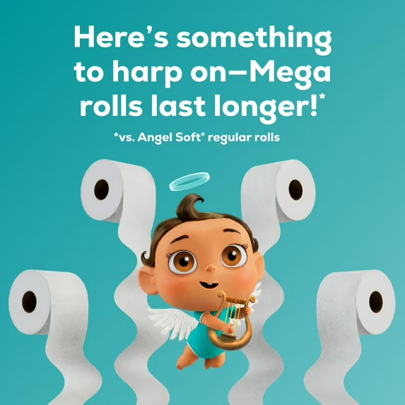 Angel Soft 2-Ply Toilet Paper, 9 Mega Rolls, 320 Sheets per Roll