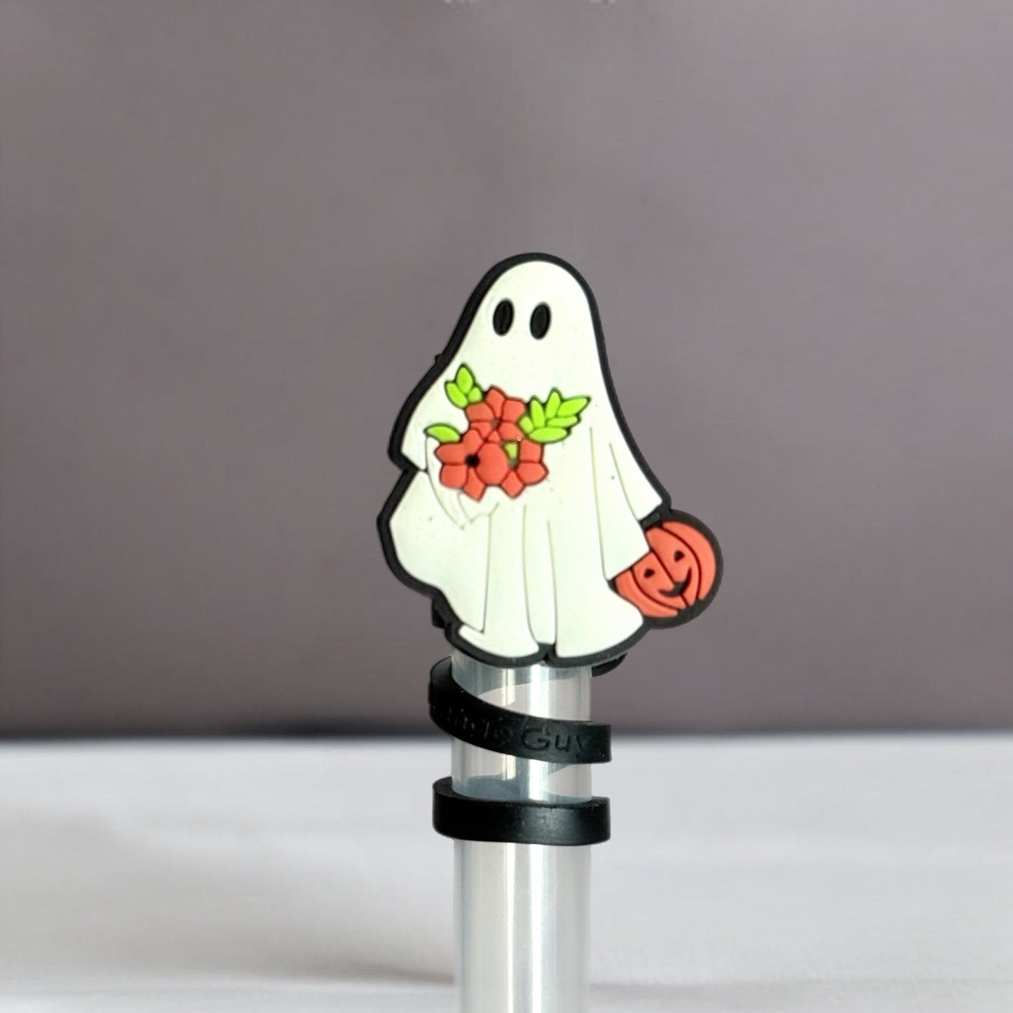 Floral Ghost Straw Topper