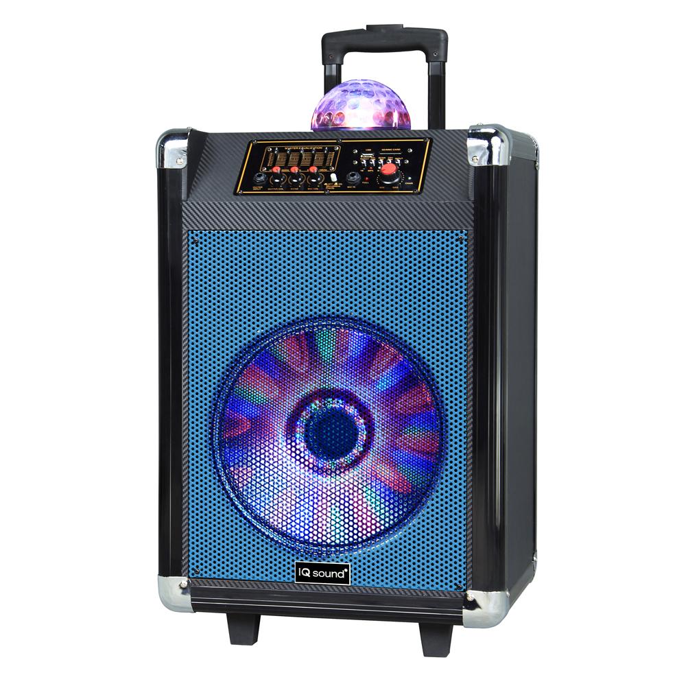 IQ Sound 12" Portable Bluetooth Speaker with Disco Ball Light (IQ-3612DJBT)