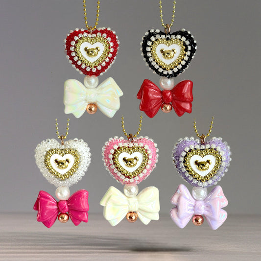 Blushing Bow Charm - Tumbler Handle Charm