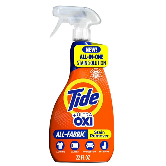 Tide +Ultra Oxi All-Fabric Laundry Stain Remover Spray, 22 fl oz